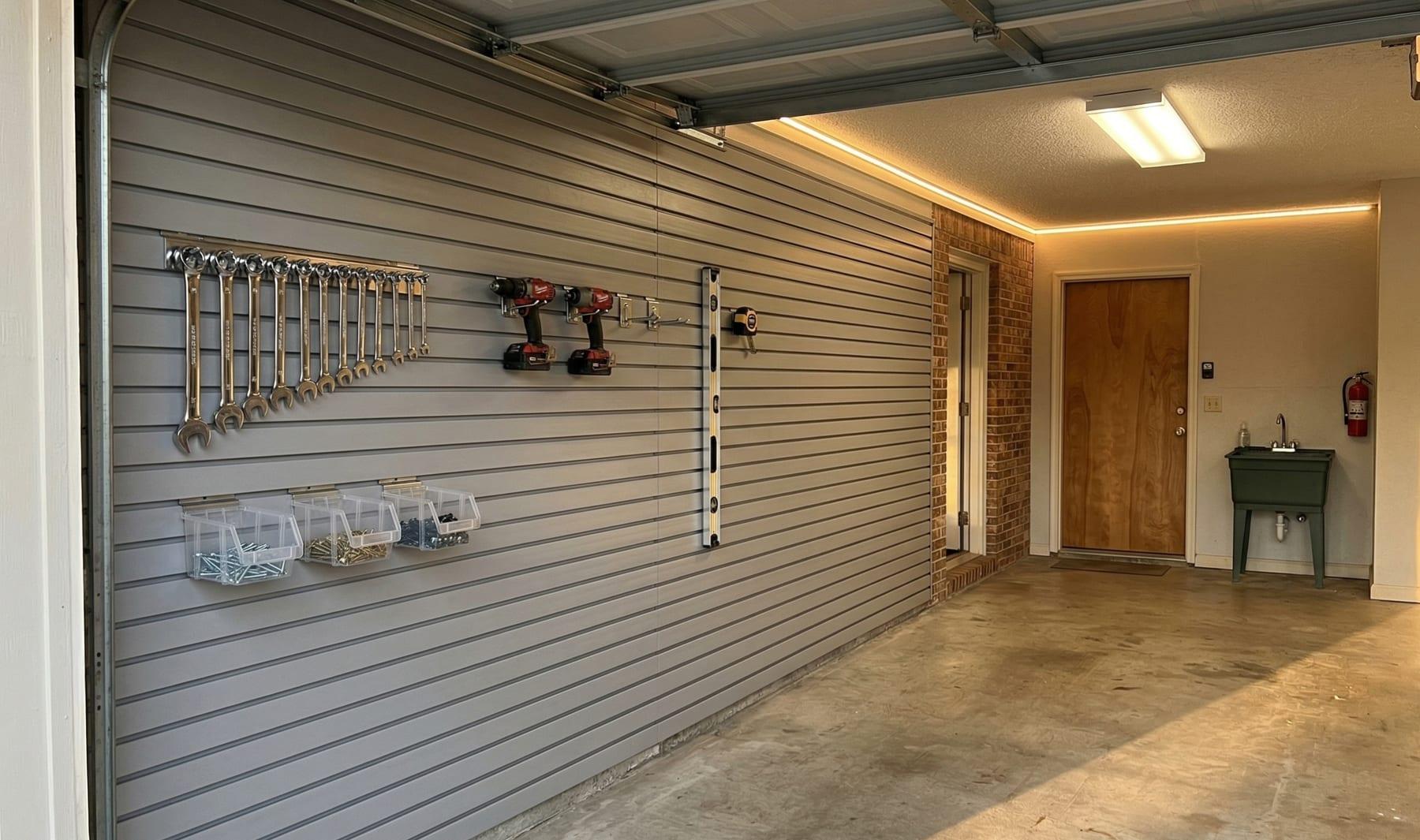 Wall system after installation